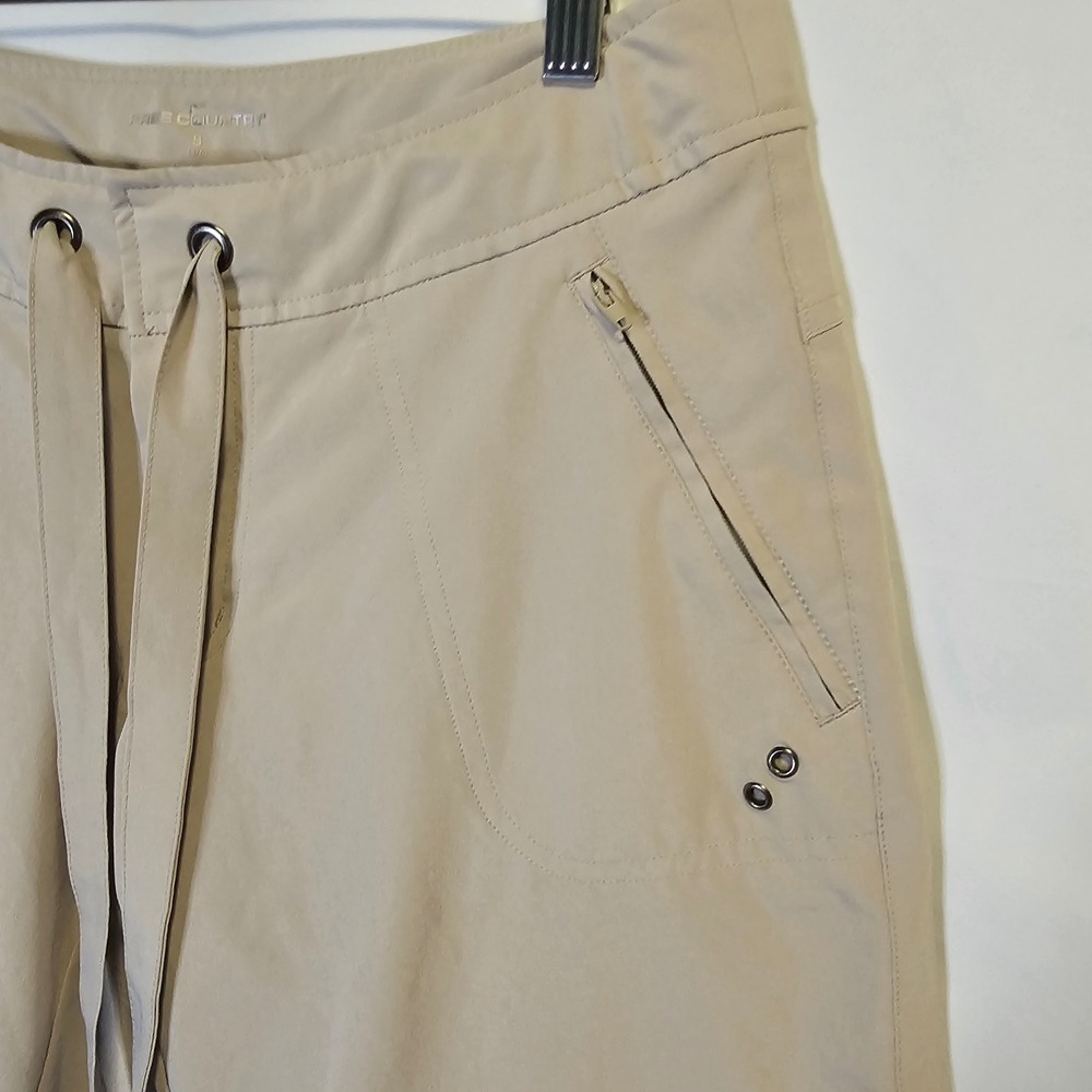 Free Country Womens Tan Performance Hiking Shorts Size Small Drawstring Khaki - Picture 3 of 7